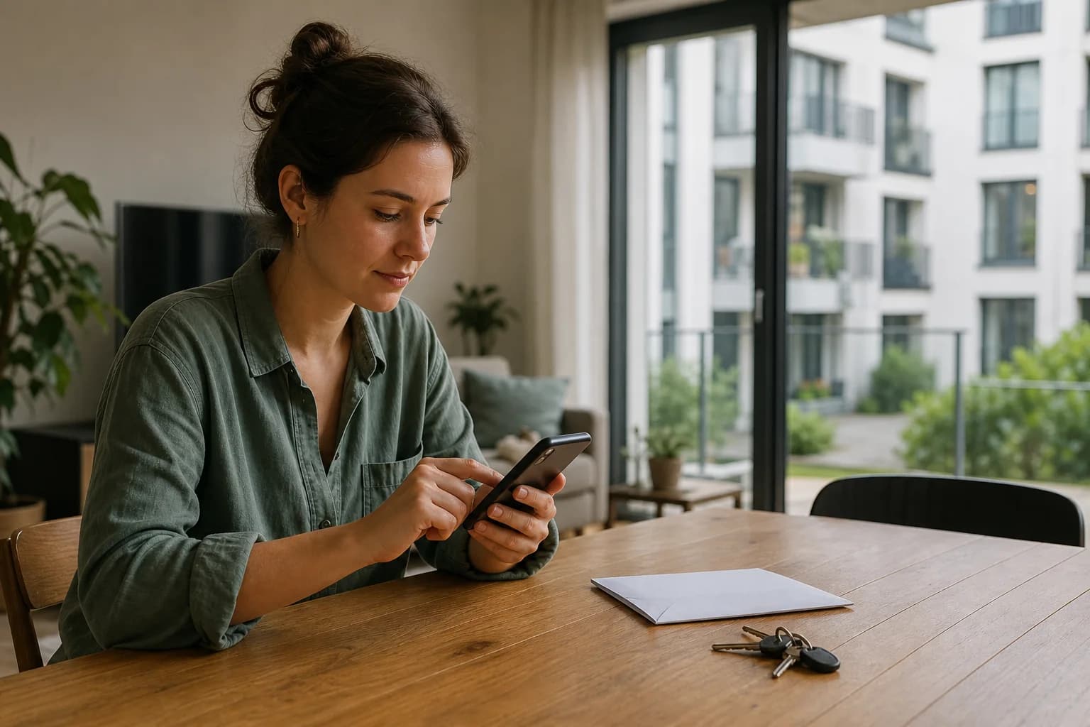 Bewohnerin bei der digitalen Anmeldung für Mieterstrom